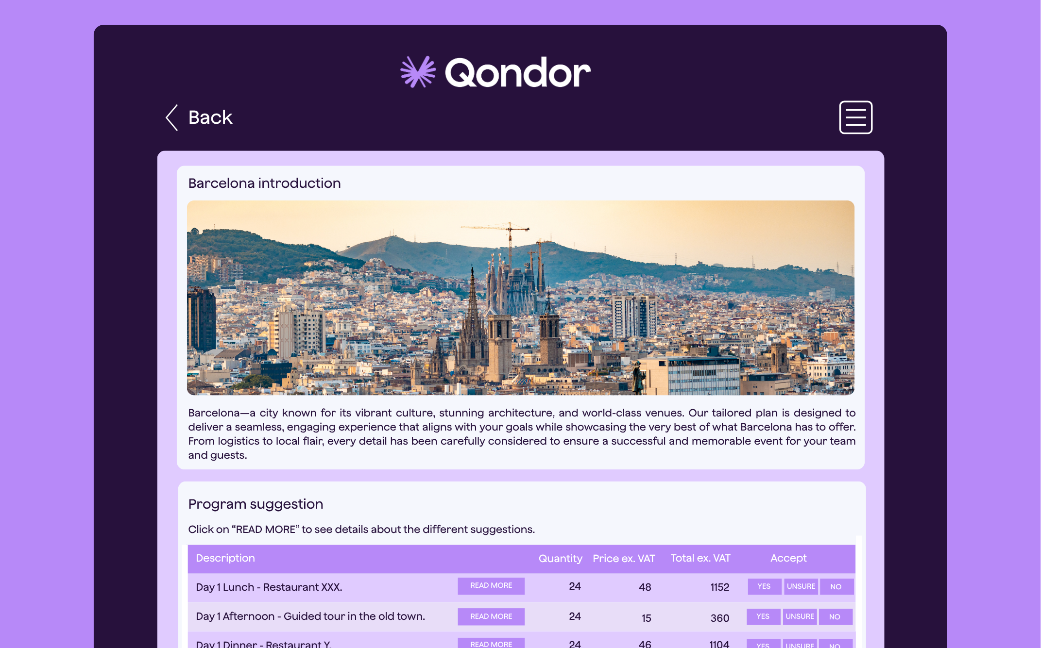 create beautiful and engaging proposals for meetings & events