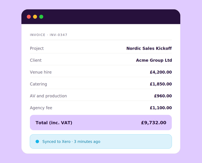 Xero and Qondor are synced every 5 minutes
