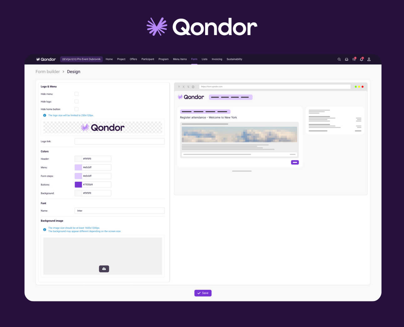 Create landingpages and forms to sign up to your meetings and events