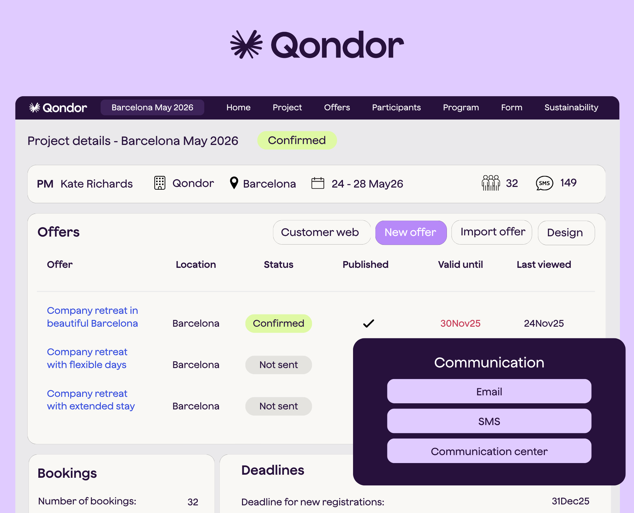 Qondor is the meetings and events management platform for busy M&E proffesionals